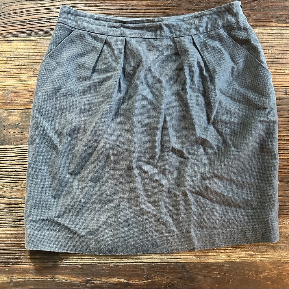 Anthropologie | Tabitha Blue Linen Skirt Size 10 Academia Mini School w/ Pockets